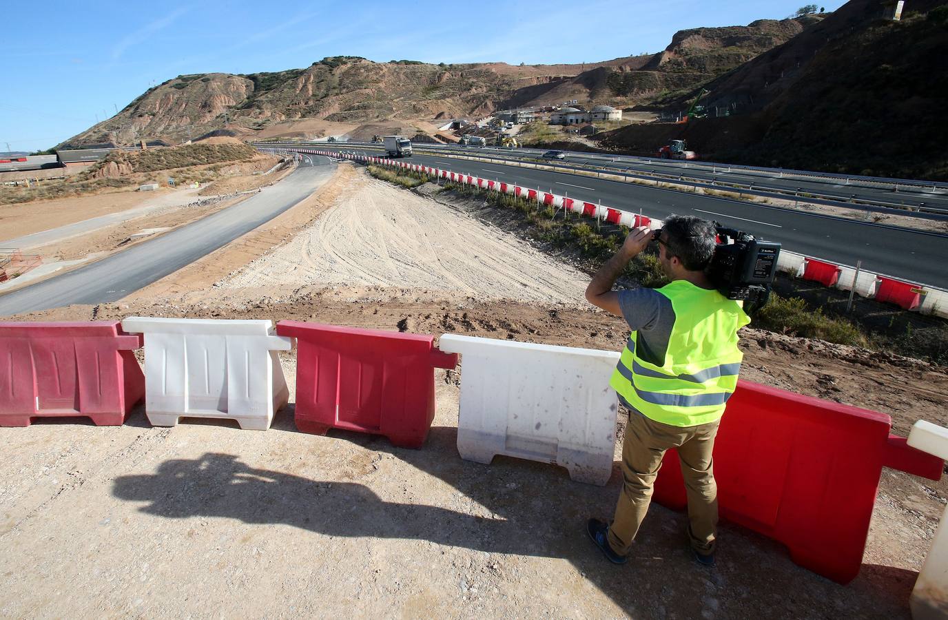 Visita a las obras del enlace de Recajo entre la circunvalación de Logroño, la carretera nacional N-232 y la autopista AP-68