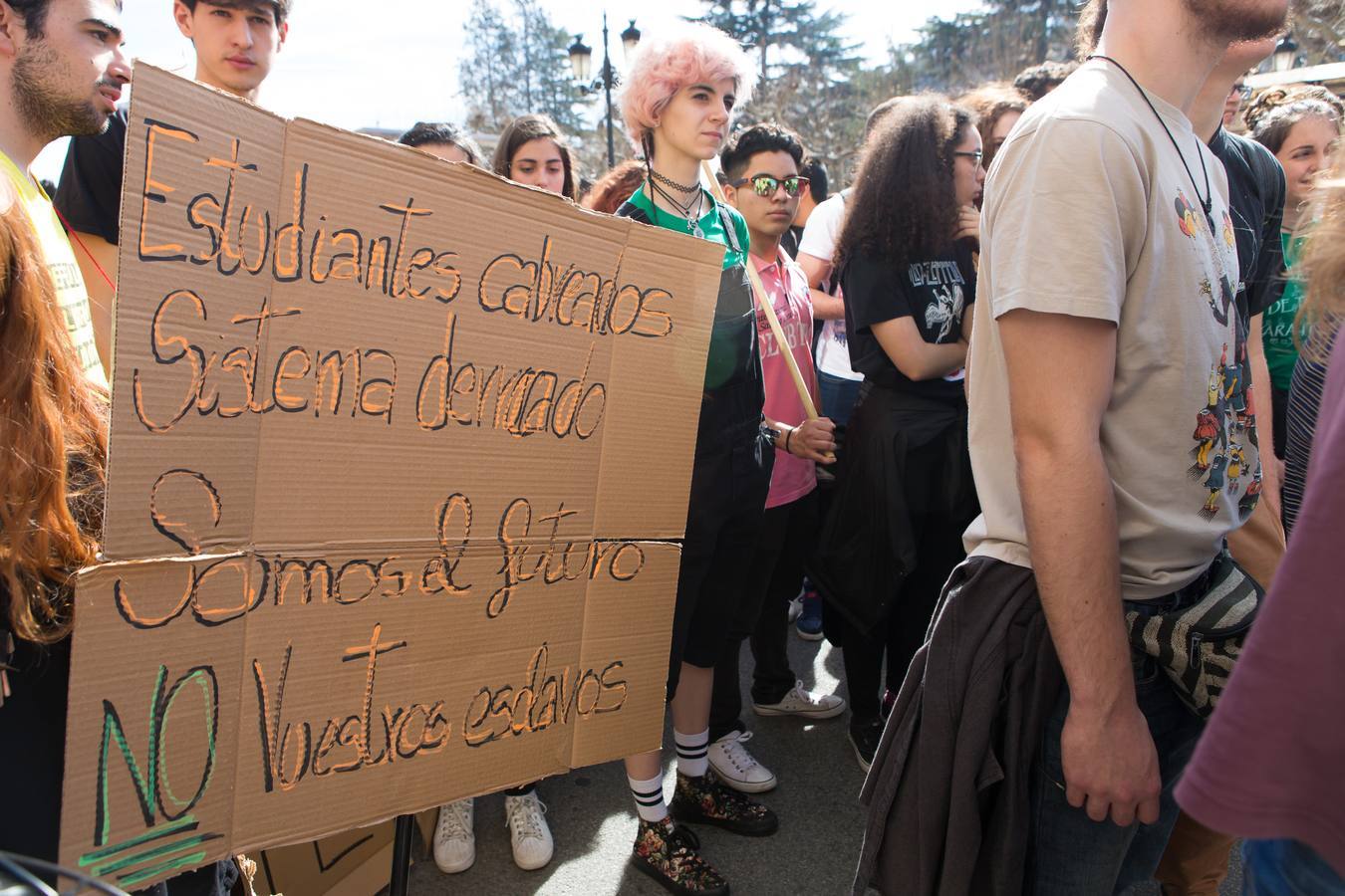 Los estudiantes se manifiestan en Logroño en defensa de la escuela pública