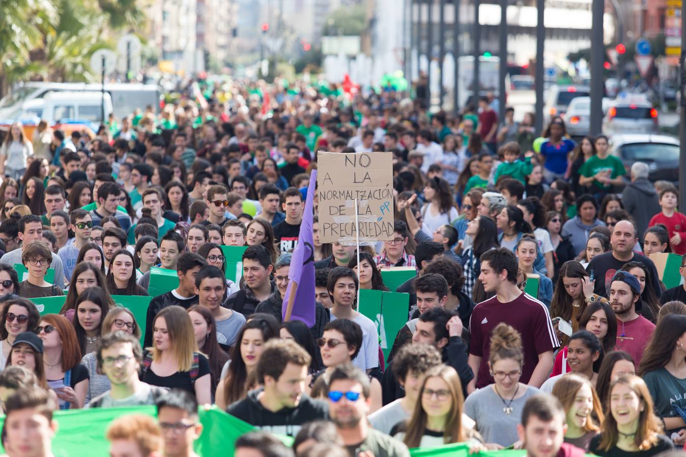 Los estudiantes se manifiestan en Logroño en defensa de la escuela pública