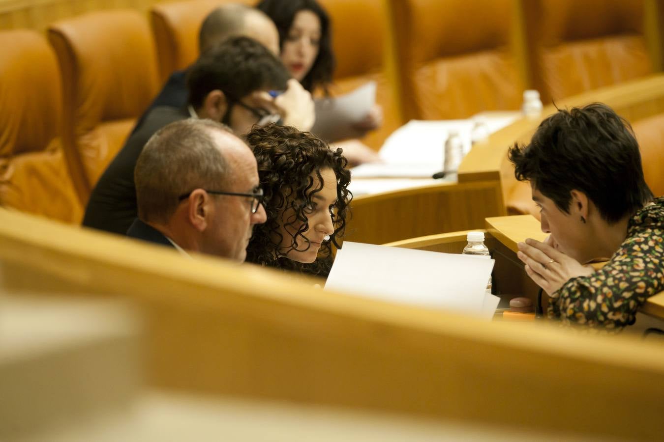 Los gestos y las conversaciones del Pleno del Parlamento riojano