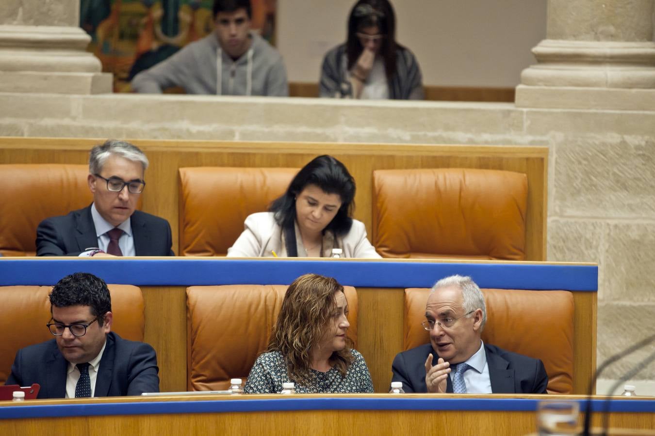 Los gestos y las conversaciones del Pleno del Parlamento riojano