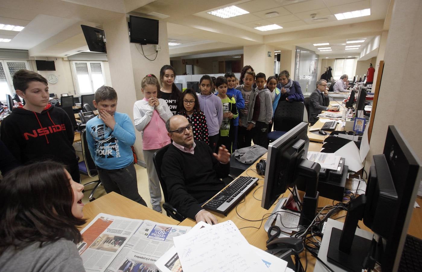 Los alumnos de 5º A del Colegio Navarrete El Mudo visitan la multimedia de Diario LA RIOJA