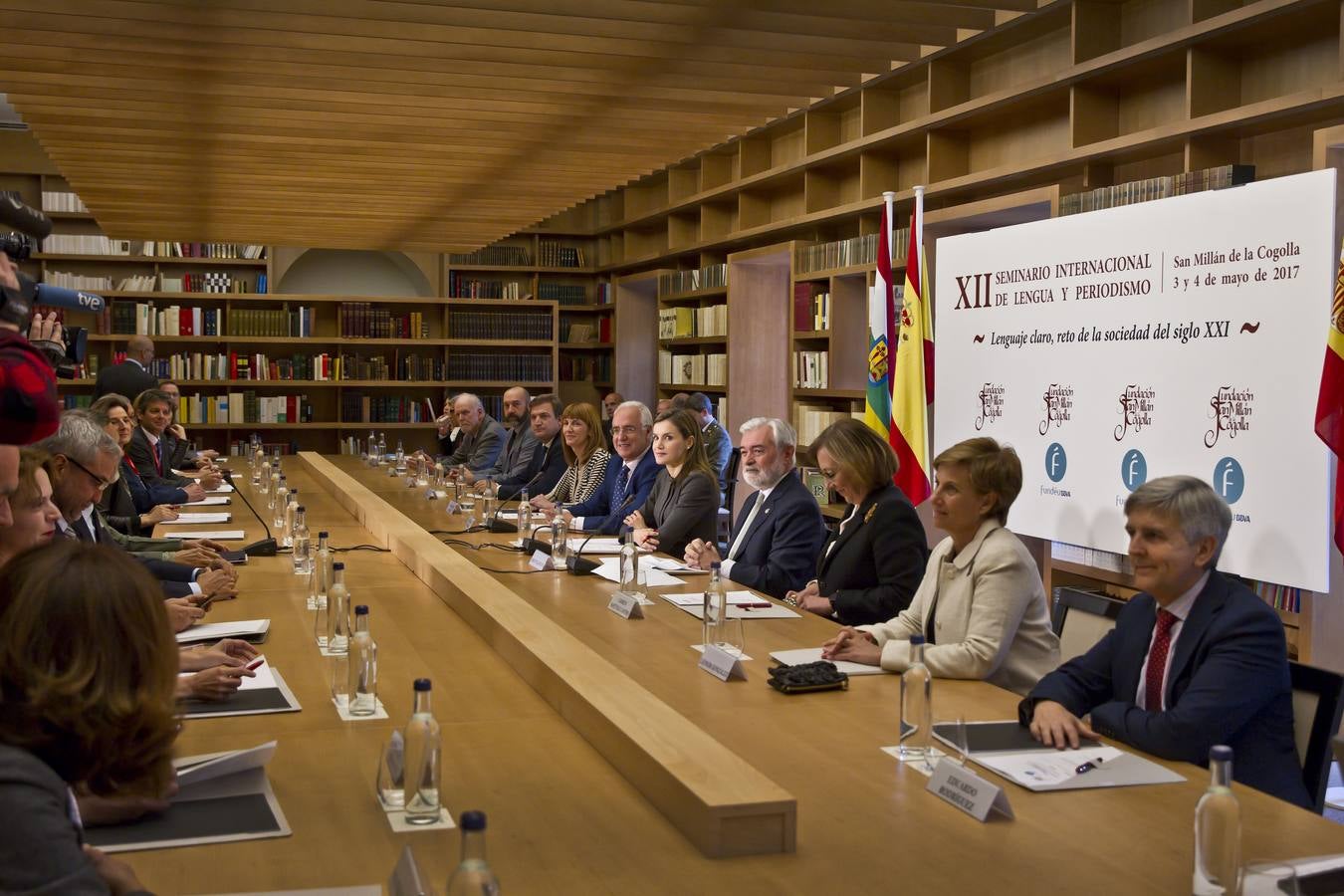 La Reina Letizia inaugura la duodécima edición del Seminario Internacional de Lengua y Periodismo, organizado por la Fundación San Millán