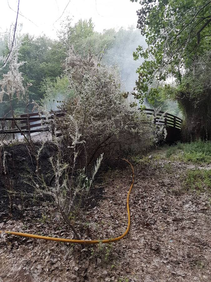 La actuación de los bomberos en el Parque del Iregua y el del Ebro para extinguir los incendios