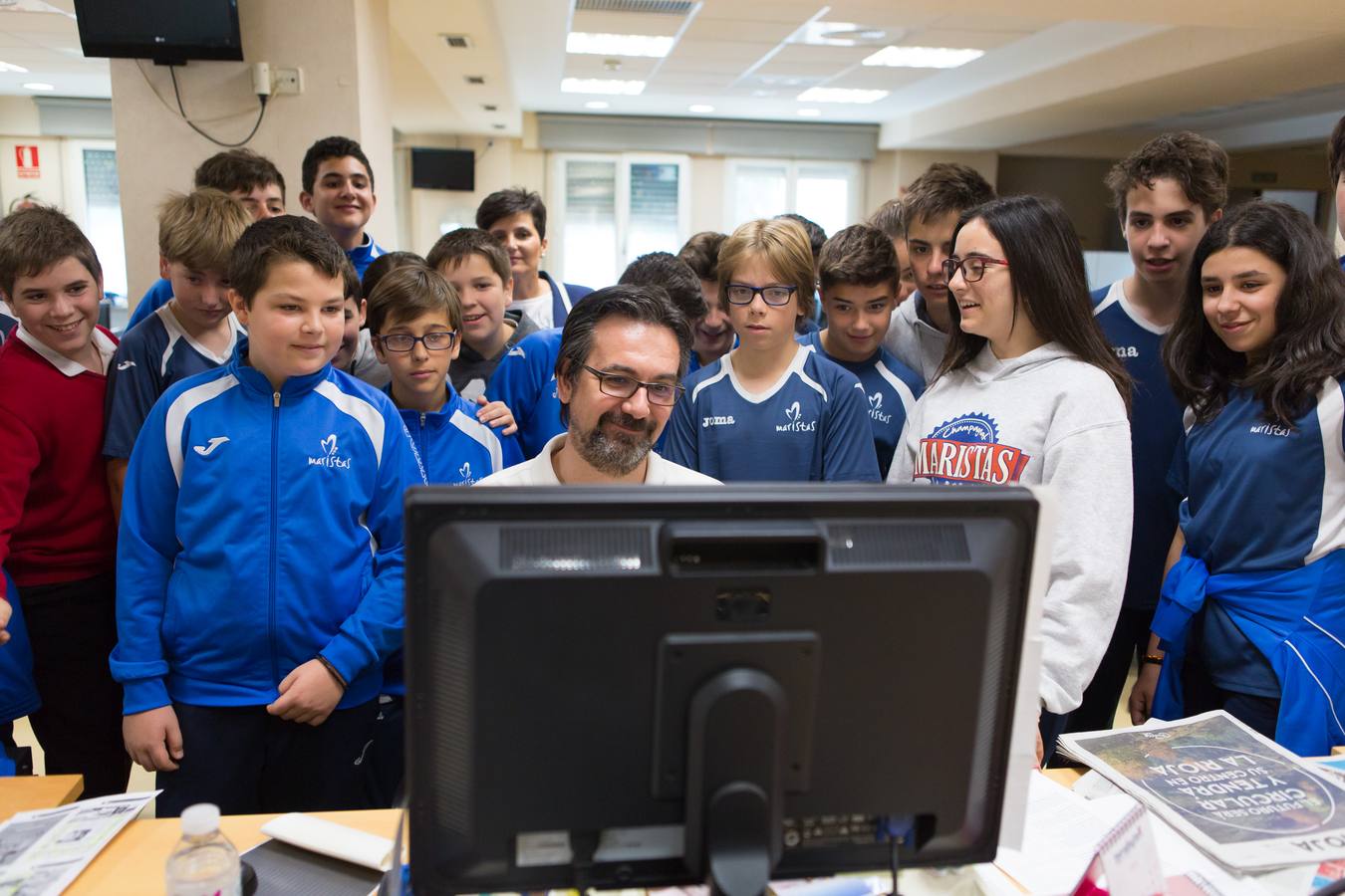 1º D de la ESO de Maristas visita la multimedia de Diario LA RIOJA