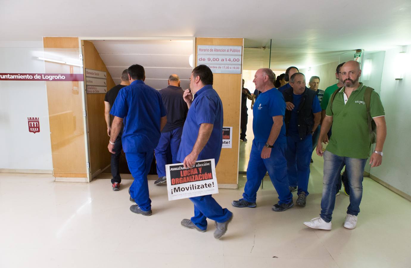 Protesta de los trabajadores del Ayuntamiento de Logroño