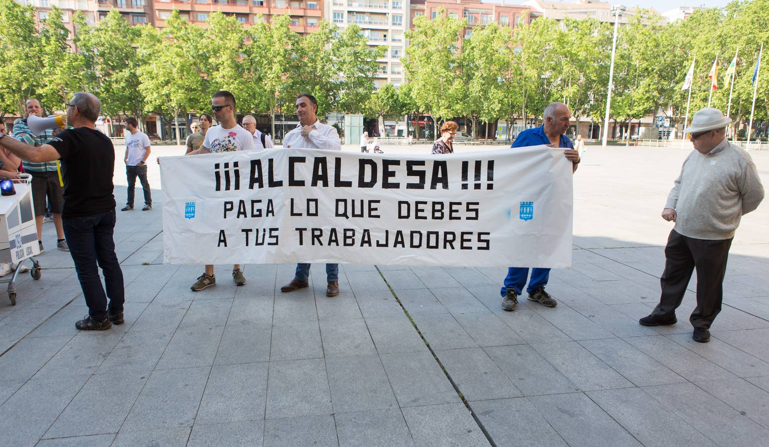 Protesta de los trabajadores del Ayuntamiento de Logroño