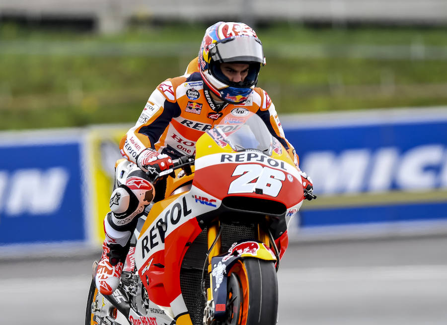 El español Dani Pedrosa (Repsol Honda RC 213 V) firmó el tercer mejor tiempo de la primera jornada de entrenamientos del Gran Premio de Austria de MotoGP. 