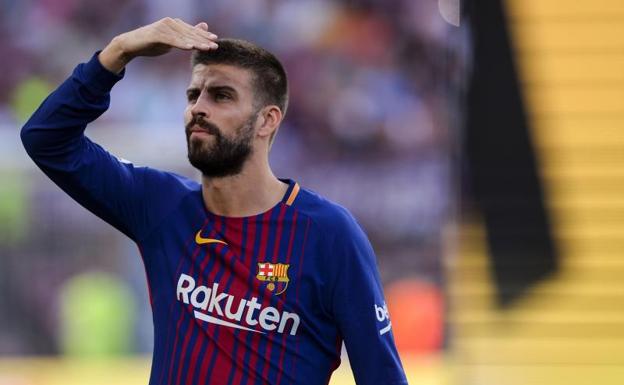 Gerard Piqué, durante un partido de pretemporada. 