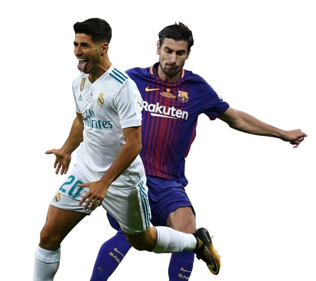 Marco Asensio y
André Gomes, en
la vuelta de la
Supercopa. :: r. c.