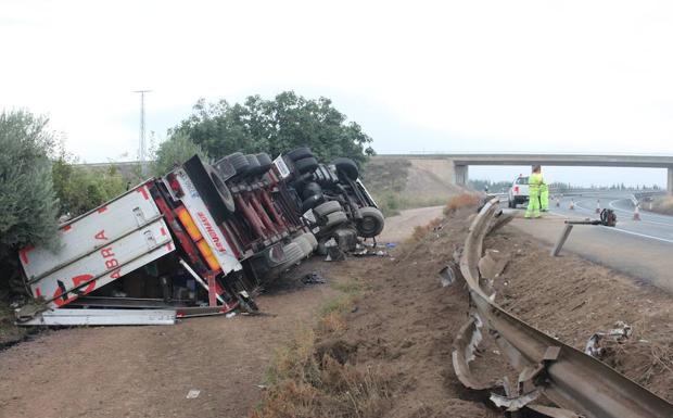 Camión accidentado. 