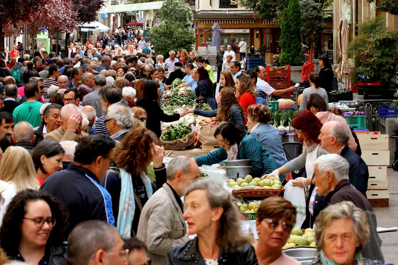 Decenas de riojanos desfilaron ayer por el tradicional certamen agrícola de Fundación Caja Rioja, a pesar del desapacible día