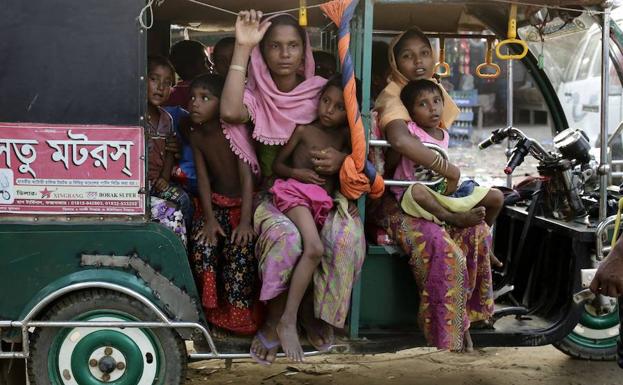 Refugiados rohingya en Bangladesh.