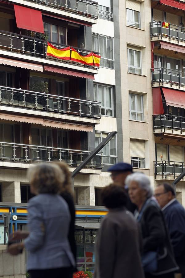 El día después del 0-1, el símbolo nacional se puede ver en las calles en numerosas terrazas de la capital riojana