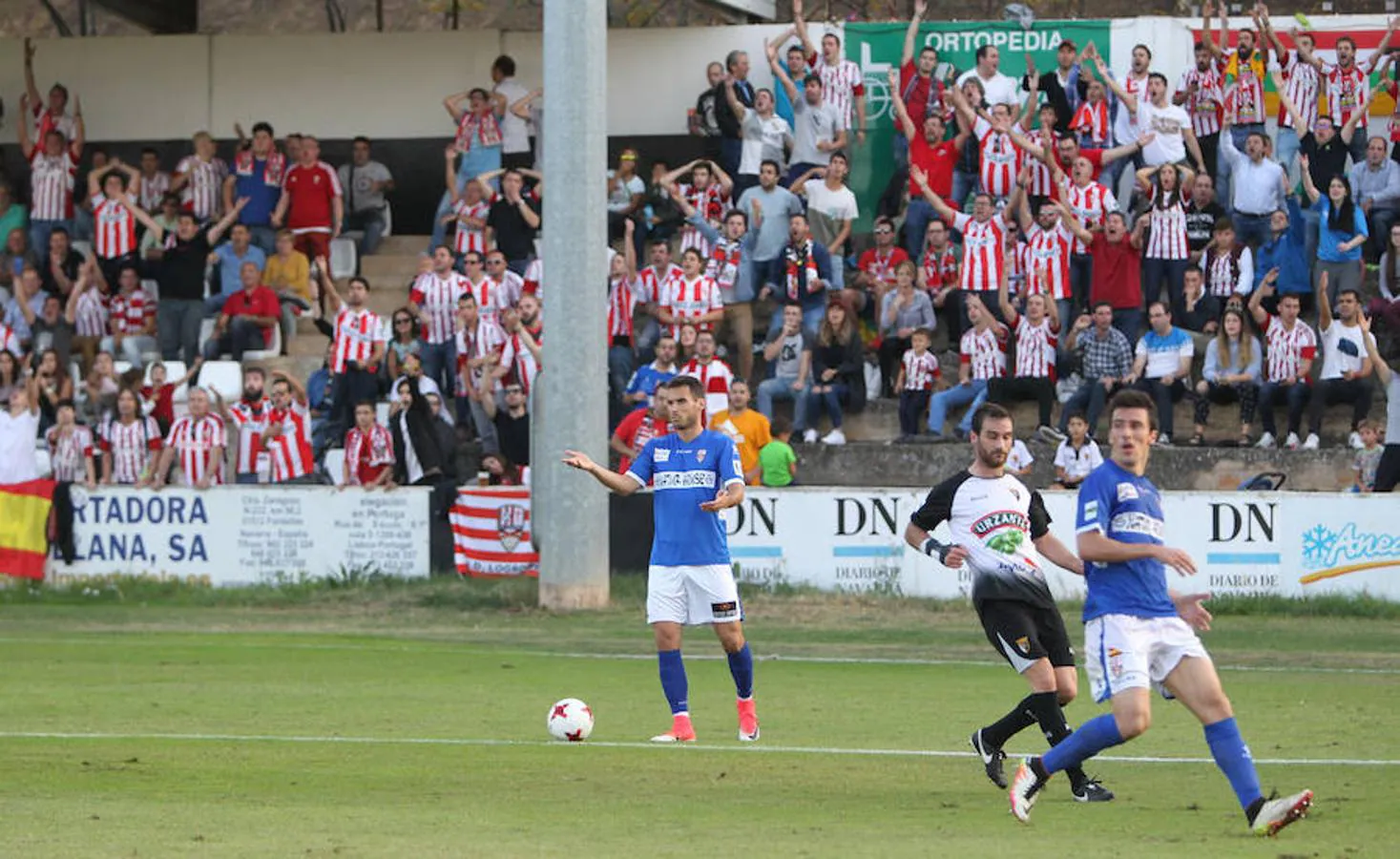 Empate sin goles de la UDL en Tudela. Los riojanos modificaron su propuesta futbolísticza para adaptarse a un rival y un campo complicados