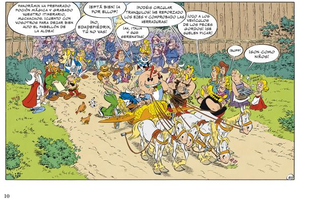 Viñeta de 'Astérix en Italia', el nuevo álbum de la legendaria serie que se pone a la venta hoy en España.
