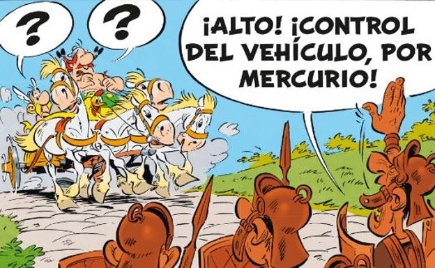 Imagen principal - Viñetas y portada de 'Atérix en Italia'. 