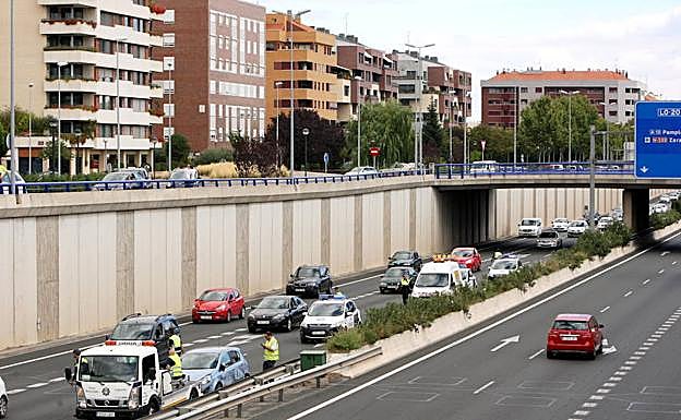 Trinchera de la Circunvalación a su paso por Logroño. 