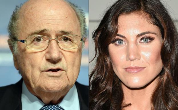 Joseph Blatter y Hope Solo. 