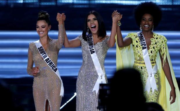 Miss Sudáfrica, Miss Colombia y Miss Jamaica.