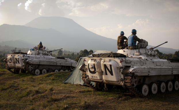 Cascos azules en la República Democrática del Congo.