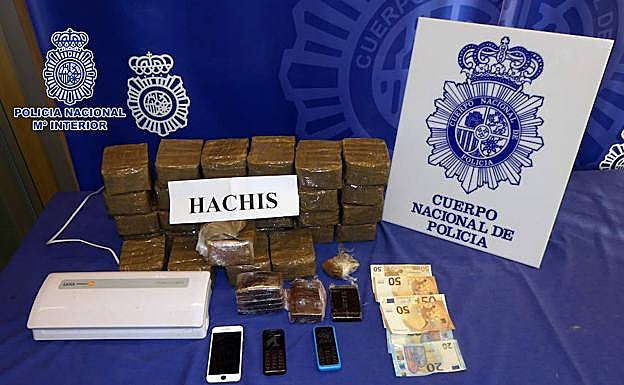 Droga aprehendida por la Policía Nacional.