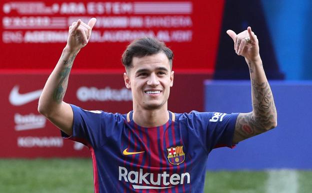 Philippe Coutinho, en su presentación. 