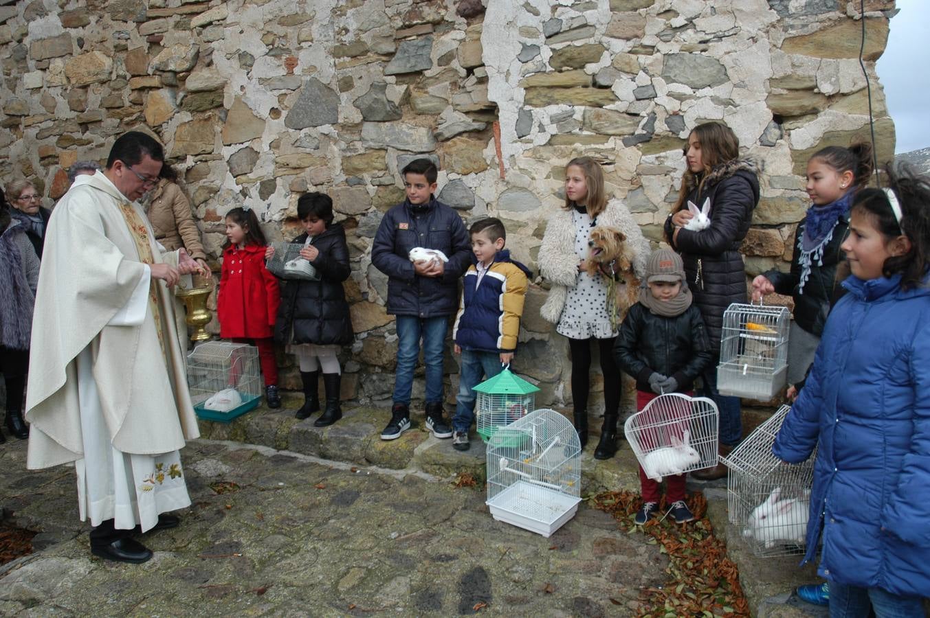 El municipio salió en procesión y bendijo a los animales