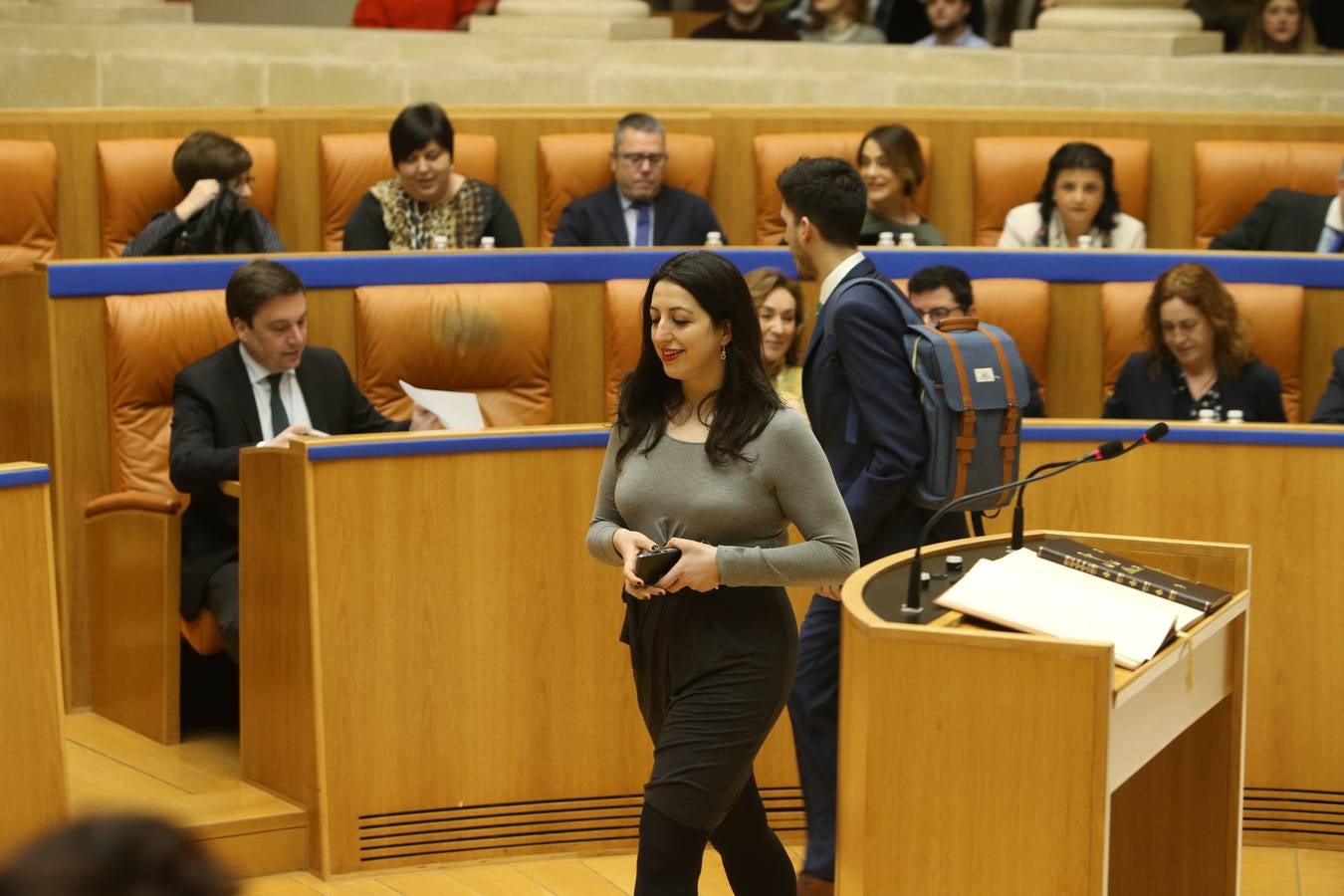 Las mejores imágenes que ha dejado el pleno del Parlamento riojano, en el que el PP ha sacado adelante la Ley de tauromaquia con la abstención (por error) de Podemos 