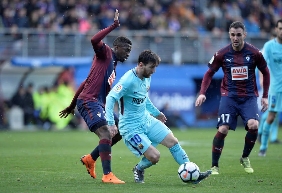 Tras dos empates consecutivos, el líder se reencontró con la victoria en Ipurua gracias a los tantos de Luis Suárez y Jordi Alba. 