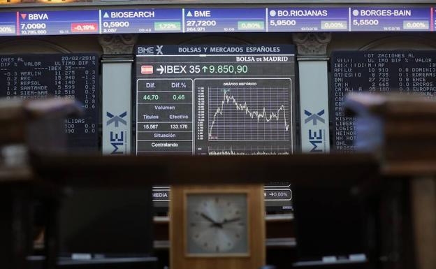 Vista de la Bolsa en la sede de Madrid. 