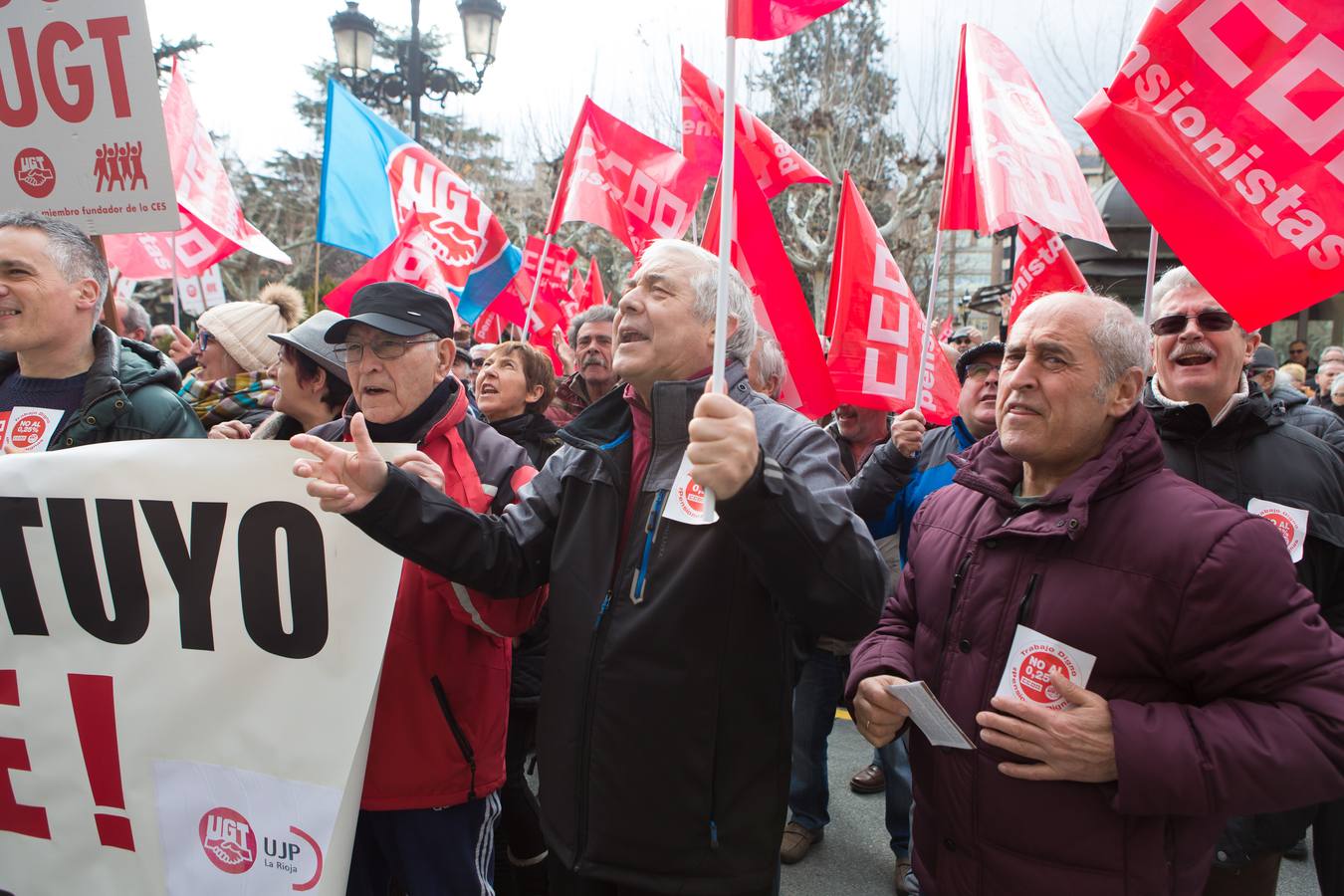 Los Jubilados reivindican unas pensiones dignas frente a la Delegación del Gobierno.