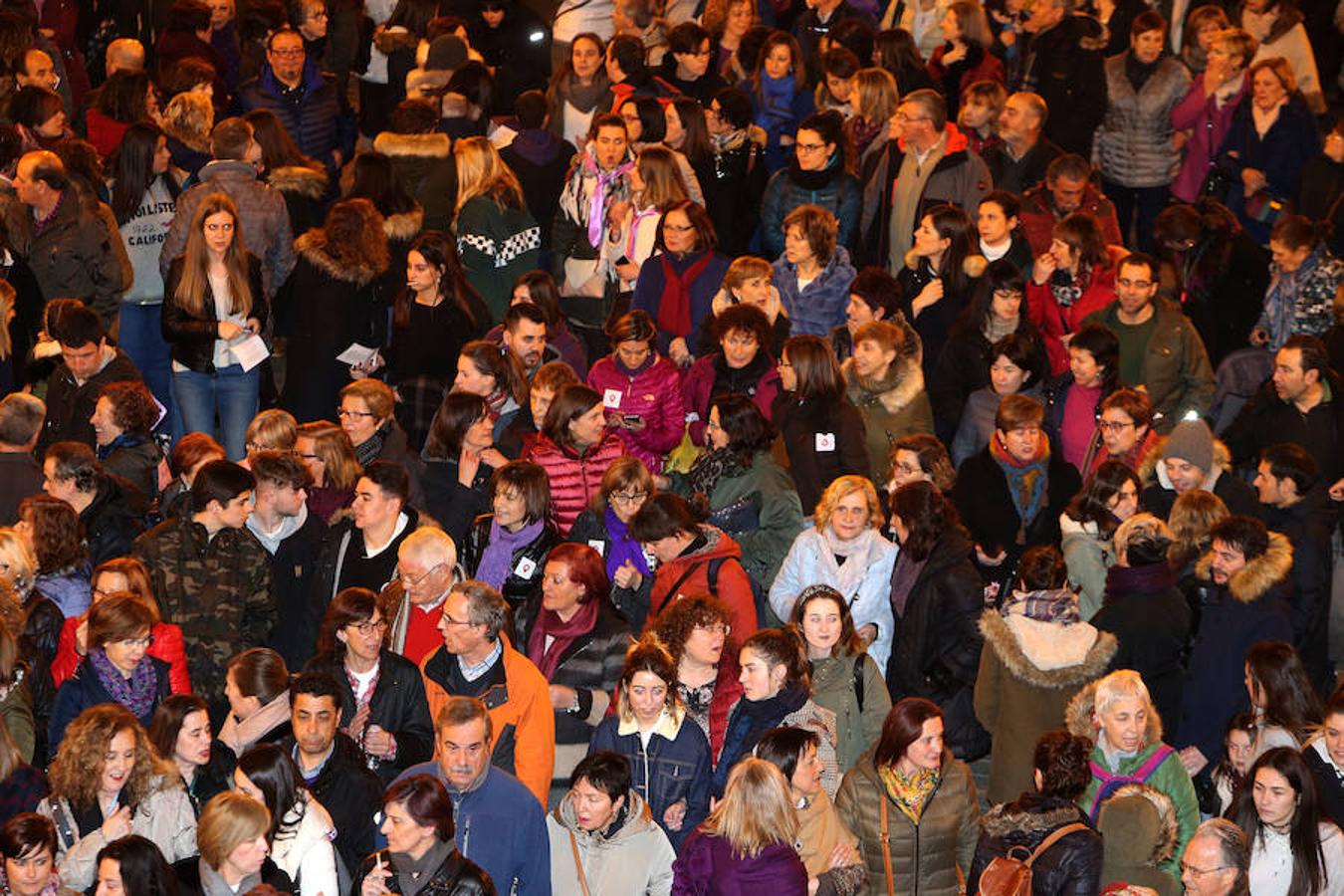 Logroño ha vivido una multitudinaria exhibición de solidaridad y respuesta contra la discriminación femenina en el Día Internacional de la Mujer. Mujeres de toda edad y condición salieron a la calle en repulsa contra cualquier tipo de exclusión por razones de sexo.