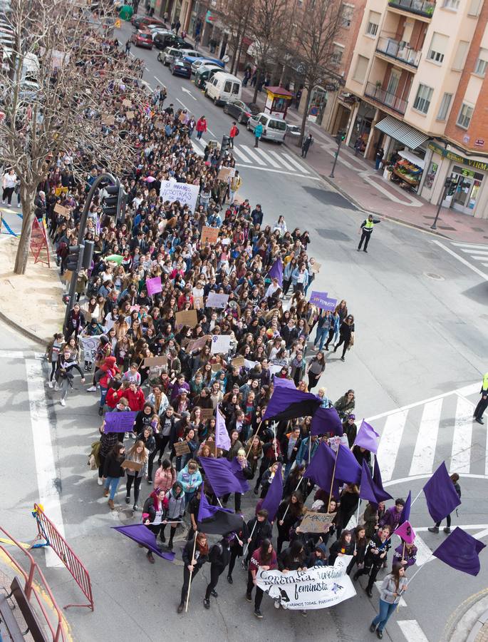 En el Día Internacional de la Mujer, las estudiantes han querido reivindicar la igualdad en una manifestación que ha partido de la UR y que ha llegado hasta la Delegación del Gobierno