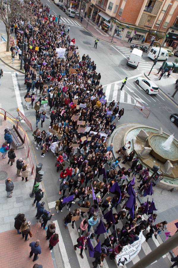En el Día Internacional de la Mujer, las estudiantes han querido reivindicar la igualdad en una manifestación que ha partido de la UR y que ha llegado hasta la Delegación del Gobierno