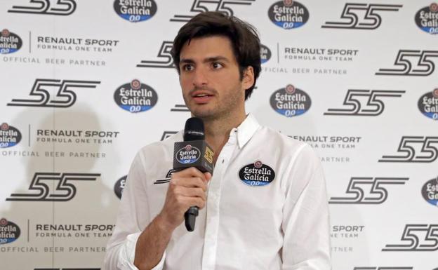 Carlos Sainz, durante el evento de este jueves en Madrid. 