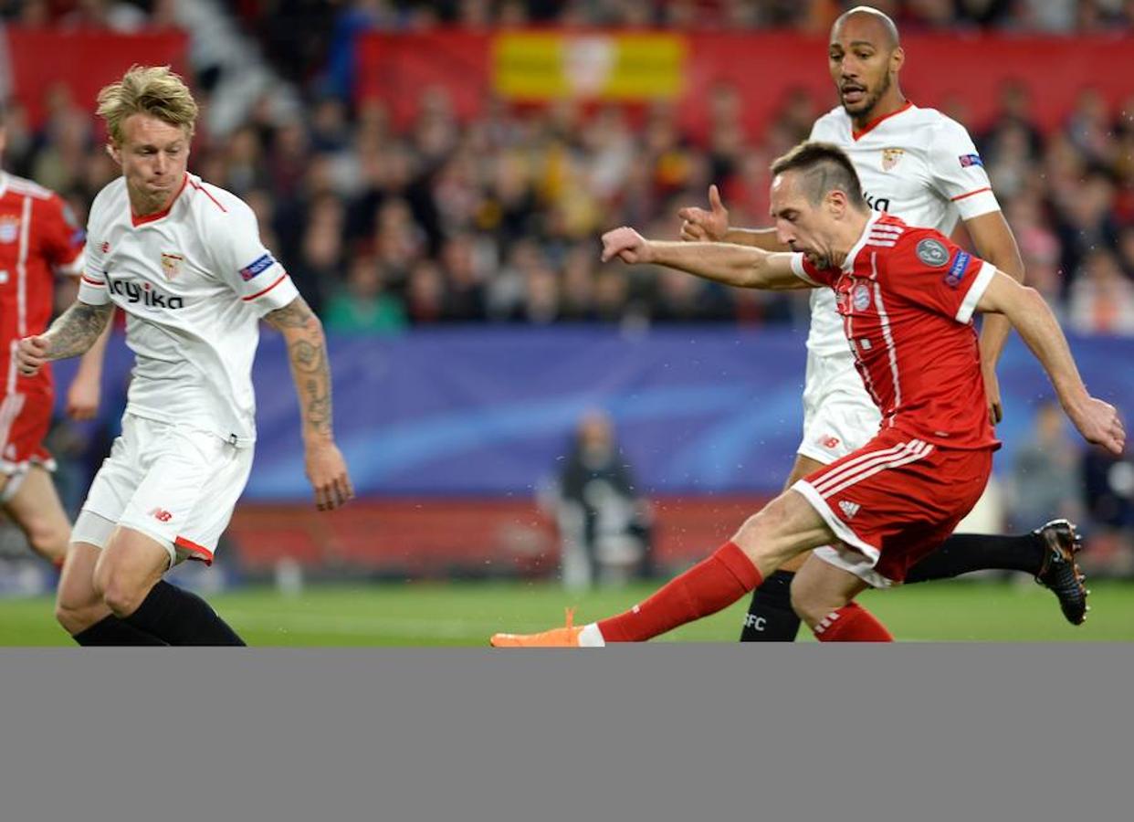 El equipo sevillista compareció decidido a hacer historia en los cuartos de final de la Champions ante un gigante como el Bayern