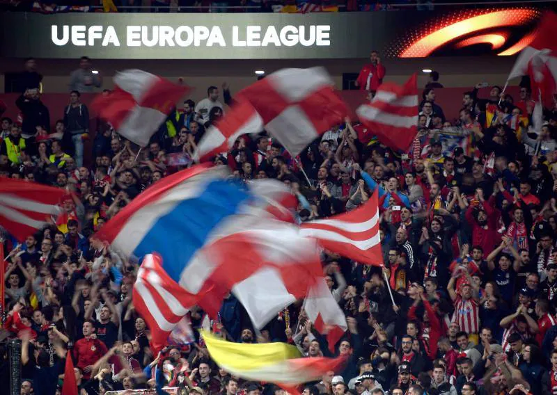 Las mejores imágenes del partido de ida de cuartos de final de la Liga de Campeones que enfrentó al Atlético y al Sporting de Lisboa, en el Wanda Metropolitano
