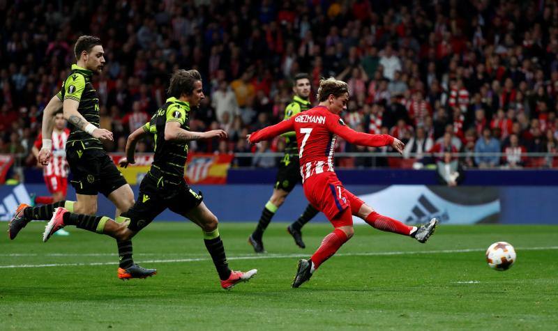 Las mejores imágenes del partido de ida de cuartos de final de la Liga de Campeones que enfrentó al Atlético y al Sporting de Lisboa, en el Wanda Metropolitano