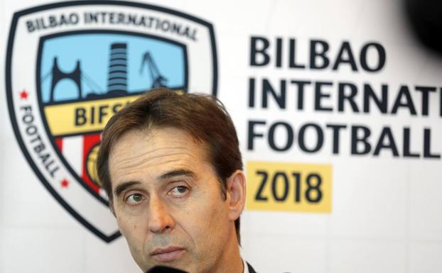 Julen Lopetegui, durante el I Bilbao International Football Summit (BIFS'18). 