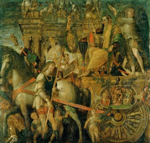 Obra perteneciente a la
serie 'Los triunfos de
César', debidos al
artista italiano Andrea
Mantegna. Se exhiben
en el palacio de
Hampton Court (Royal
Collection).