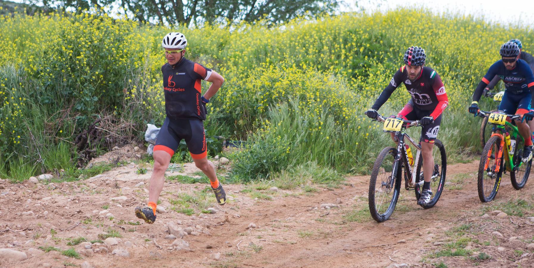 Los ciclistas, a su paso por Entrena.