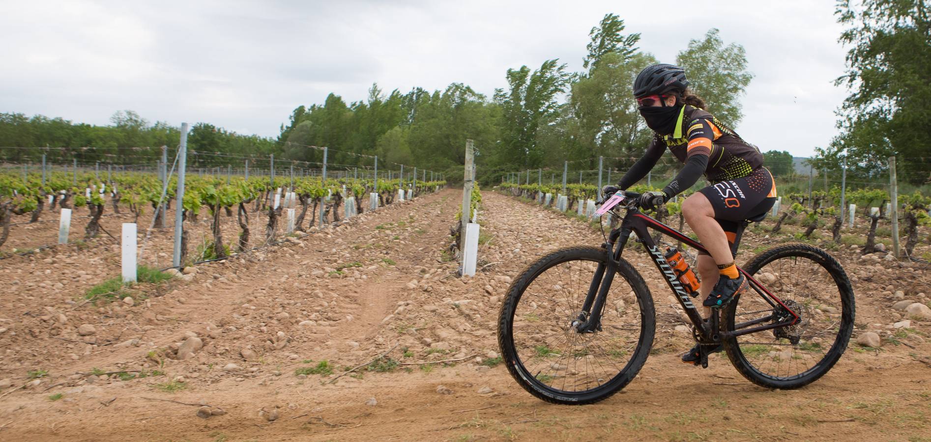 Los ciclistas, a su paso por Entrena.