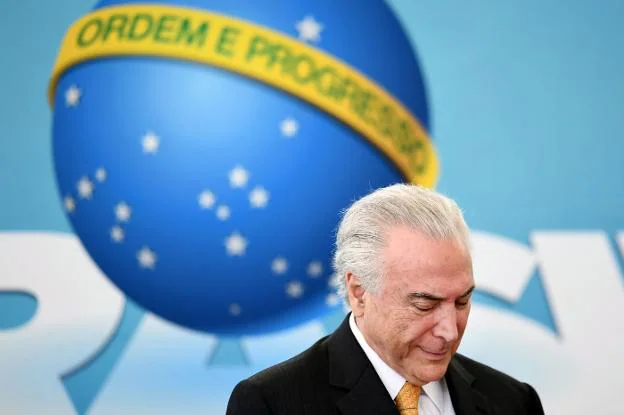 El presidente de Brasil, Michel Temer, en el Palacio de Planalto. :: afp