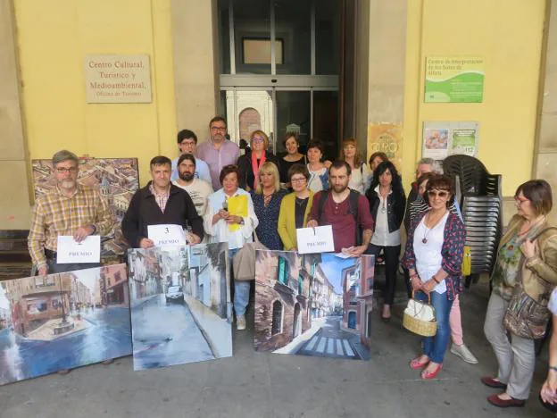 Los tres ganadores plasmaron distintos puntos de la ciudad. :: E.P.