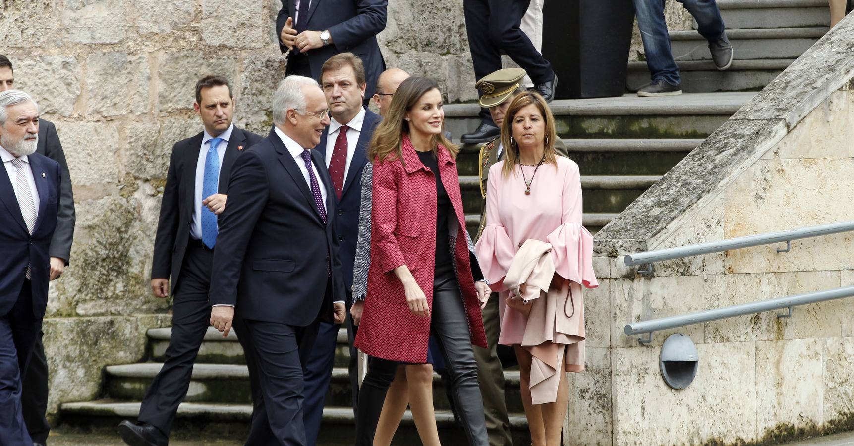 La Reina Letizia inauguró ayer en San Millán el seminario sobre el lenguaje en la era de la posverdad.