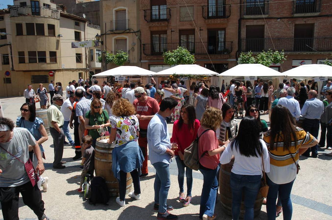 Ambiente de la Feria Entreviñas celebrada en Aldeanueva de Ebro el sábado. Éxito de público y también para las bodegas que propusieron sus nuevos productos en las casetas montadas para el evento. 