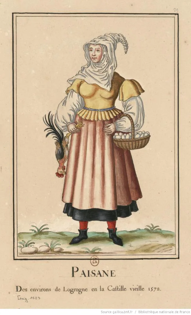 Mujer de Logroño. Grabado de 1572. :: bnf