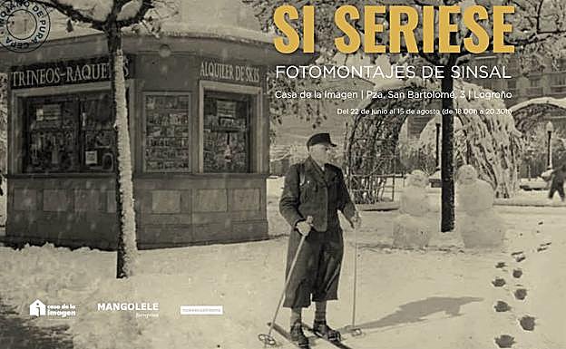 Imagen principal - Algunos de los fotomontajes de la exposición. 