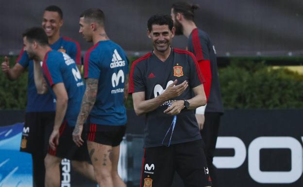 Fernando Hierro, durante un entrenamiento. 